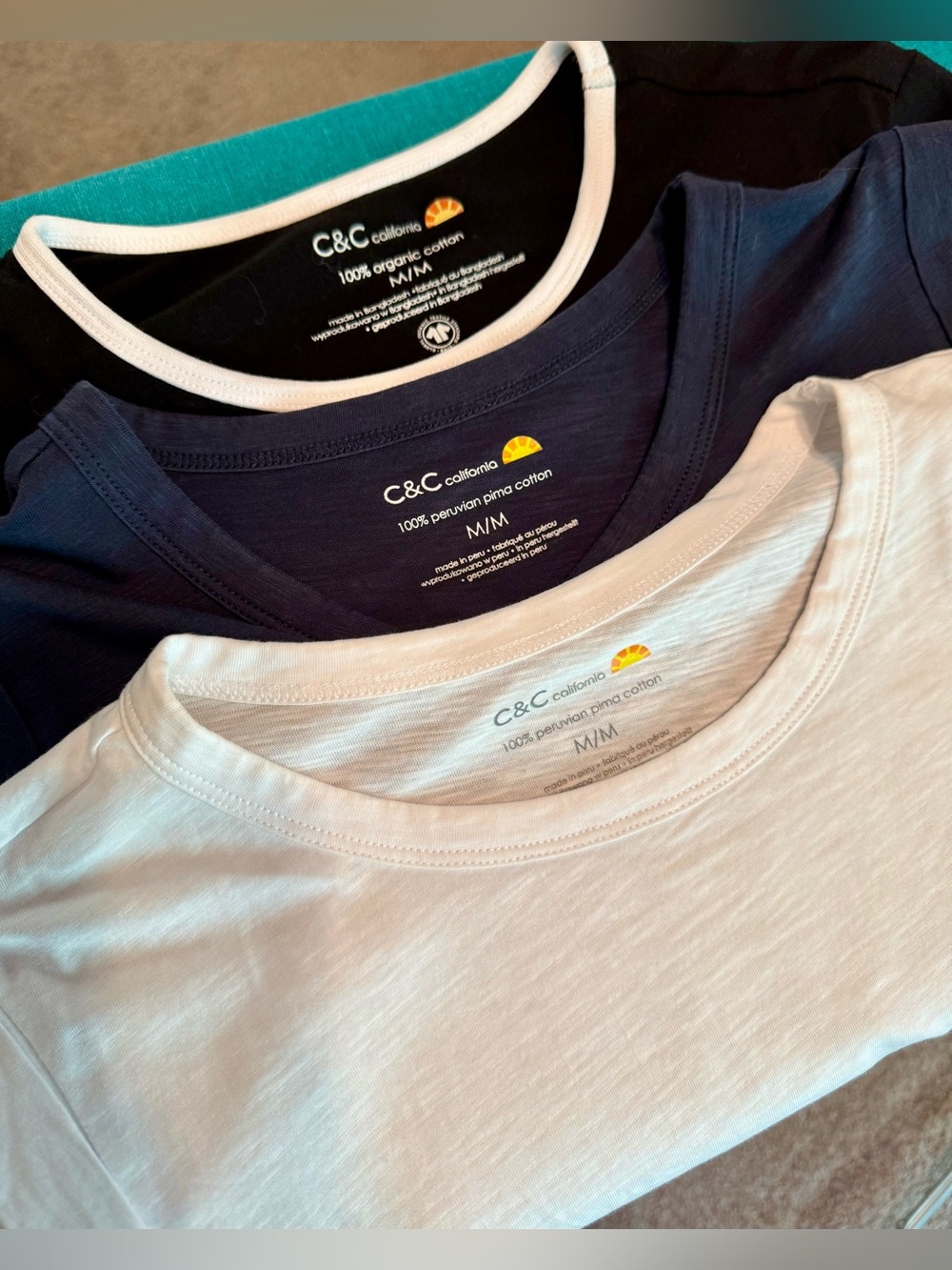 C&C California 3 Sets Shirts / White, Navy & Black